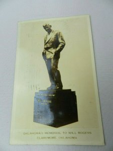 Vintage Postcard Oklahoma Memorial to Will Rogers Claremore 1940's Photo