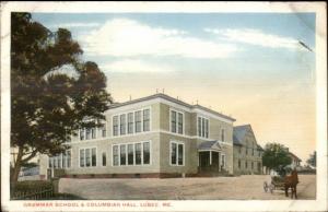 Lubec ME Grammar School & Columbian Hall c1920 Postcard