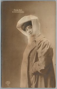 LADY IN AUTOMOBILE COSTUME ANTIQUE REAL PHOTO POSTCARD RPPC