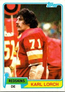 1981 Topps Football Card Karl Lorch Washington Redskins sk60441