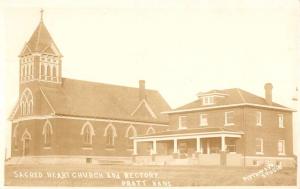 Pratt Kansas Sacred Heart Church Real Photo Antique Postcard K95760