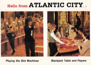 Atlantic City Slot Fruit Machines Casino Sexy Roulette Croupier Girl Postcard