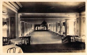 RPPC Real Photo Ballroom, Edgewater Beach Hotel, Chicago, IL, Old Postcard