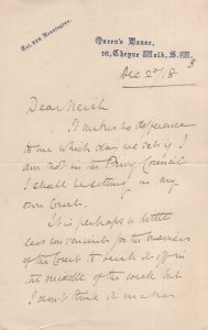 William Pickford 1st Baron Derby Strerndale Judge Old Hand Signed Letter