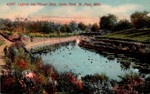 Minnesota St Paul Como Park Lagoon and Flower Beds