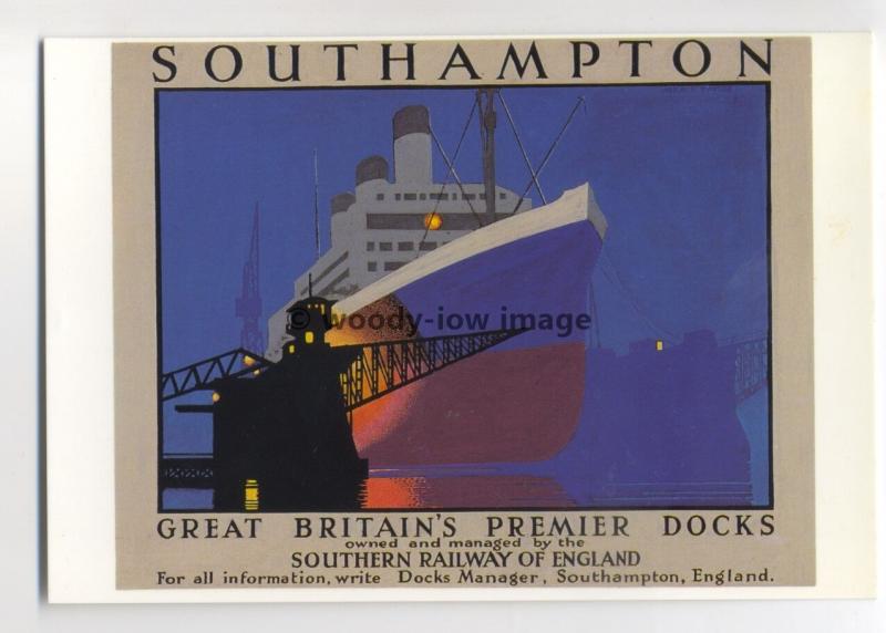 ad2911 - Southern railway - Premier Docks & Liner at Southampton  - Postcard