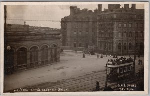 England York's New Electric Car By The Station 'Fulford to Drink.. Postcard H81
