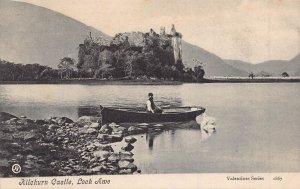 LOCH AWE SCOTLAND UK~KILCHURN CASTLE-MAN ROWING BOAT~PHOTO POSTCARD