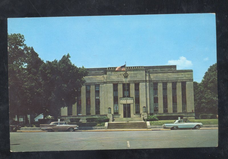 UNION CITY TENNESSEE OBION COUNTY COURTHOUSE OLD CARS POSTCARD 1961 FORD GALAXIE