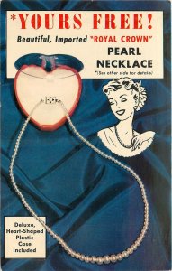 1960s Free Pearl Necklace advertising undivided Postcard 25-11460