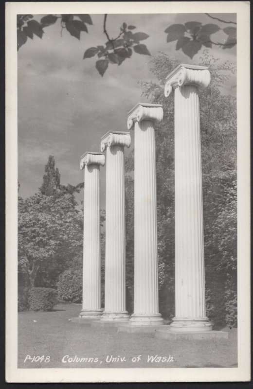 Washington SEATTLE University of Washington, Columns EKC stamp box RPPC