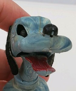 Vintage Blue Marble Plastic Toy Dog Bobble Nodder Head & Mouth Move JVZ Company