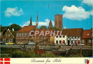 Modern Postcard Souvenir boat fra Ribe