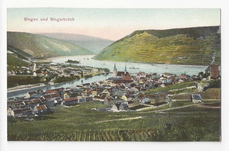 Germany Bingen und Bingerbruck Rhein River Vtg c 1910 Dr Trenkler Co Postcard