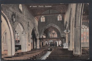 Worcestershire Postcard - Interior of All Saints Church, Evesham    T2324