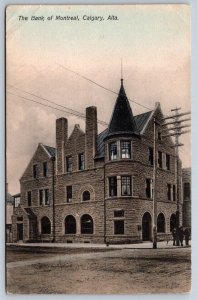 Bank Of Montreal, Calgary, Alberta, Antique 1909 Postcard, Local Publisher