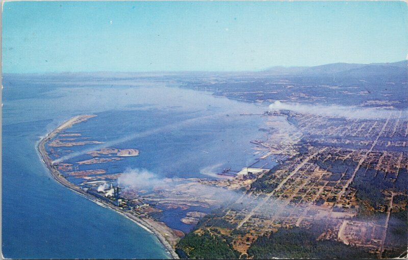 Port Angeles WA Aerial View c1960 Postcard F28