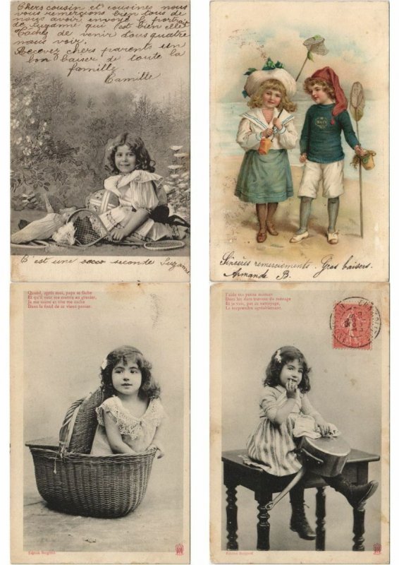 CHILDREN REAL PHOTO AND ARTIST SIGNED 75 Vintage Postcards (L2971)