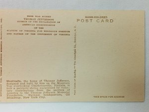 Vintage Postcard Monticello The Jefferson Graveyard Declaration of Independence