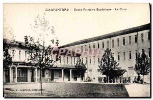 Old Postcard Carpentras upper Primary School Courtyard