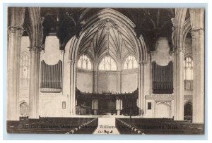 c1905 Interior Thomson Memorial Chapel Williams College Williamstown MA Postcard