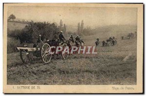 Old Postcard Army Battery 75