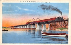 Green Bay, Wisconsin., USA Train C & NW. RR Bridge 1940 