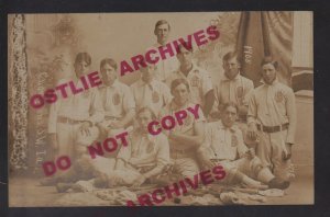 Bedford IOWA RPPC 1908 BASEBALL TEAM Champions of SW IA STUDIO SHOT BHS