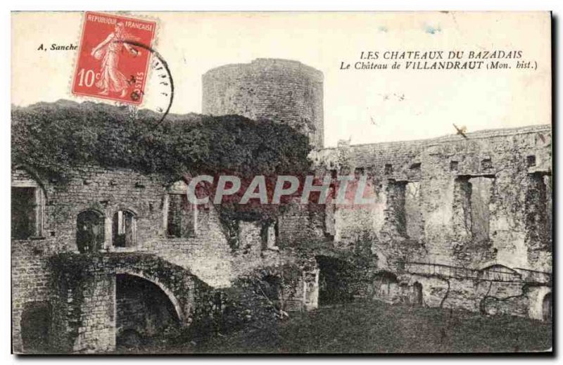 Old Postcard From Bazadais Castles Chateau of Villandraut