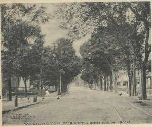 2) 1900s postcards of Washington Street, Whitman, Mass.