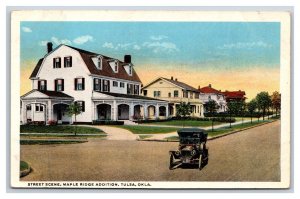 Maple Ridge Addition Street View Tulsa Oklahoma OK UNP WB Postcard V14