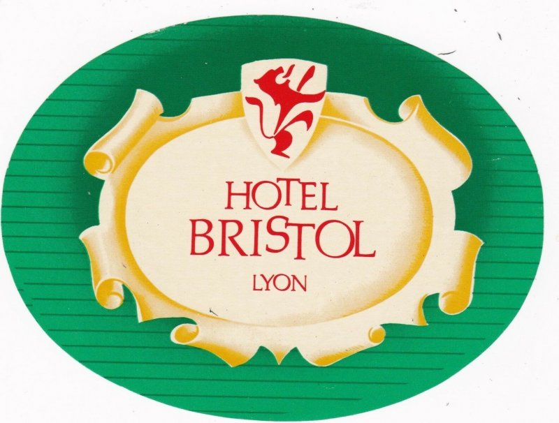 France Lyon Hotel Bristol Vintage Luggage Label sk2111