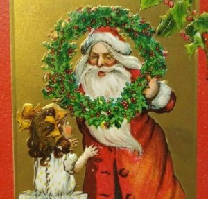 Tucks Santa Claus Christmas Postcard Series 501 Embossed Saxony Nebraska 1912