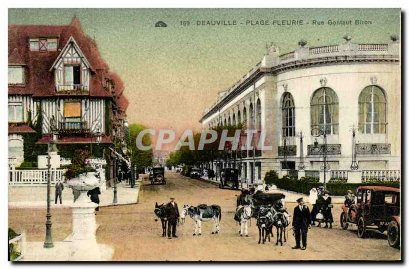 Old Postcard Deauville Beach Fleurie Rue Gontaut Biron Anes