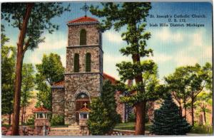 St. Joseph's Catholic Church, Irish Hills District MI Vintage Postcard M25