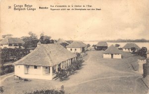 Belgian Congo Basoko View of the State Station 1914 vintage postcard B981