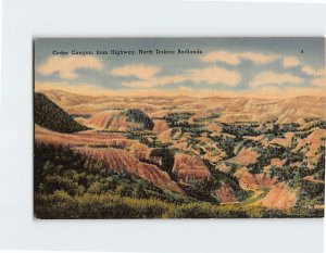 Postcard Cedar Canyon from Highway North Dakota Badlands North Dakota USA
