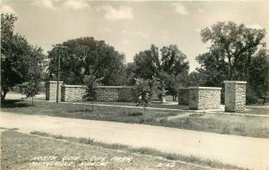 City Park 1940s Marysville Kansas North Gate #D-62 RPPC Photo Postcard 6296