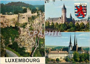 Postcard Modern Luxembourg Rochers du Bock and fortifications Savingsbank Cat...