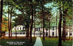 Waveland, IN Indiana THE LODGE/HOTEL ~Shades Scenic/State Park ca1940's Postcard