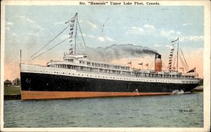 Sarnia Ontario Cancel Steamer Hamonic c1900-20s Vintage Postcard