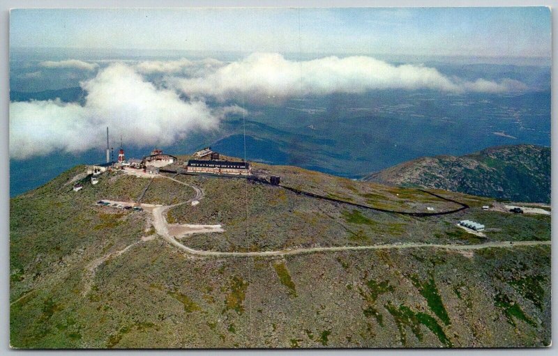 White Mountains New Hampshire 1960s Postcard Aerial View Summit House