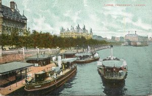 Navigation & sailing related postcard Thames embankment paddle steamer cruiser