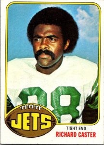 1976 Topps Football Card Richard Caster New York Jets sk4393