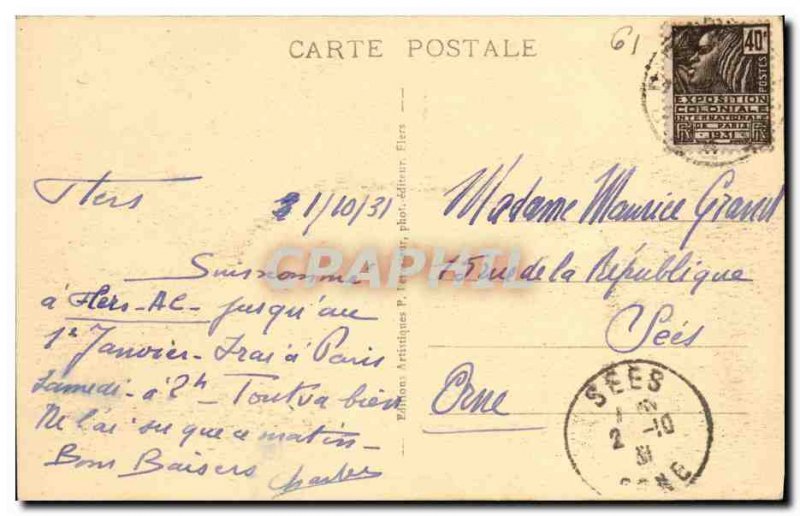Old Postcard Flers Entree Du Parc Du Chateau