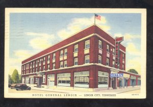 LENOIR CITY TENNESSEE HOTEL GERAL LENOIR LINEN ADVERTISING POSTCARD