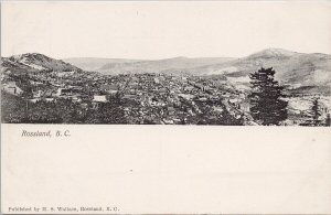 Rossland BC Birdseye Unused HS Wallace Private Postcard H27