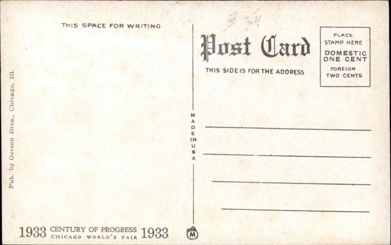 1933 Chicago's World Fair Exposition Castle on Enchanted Island Postcard