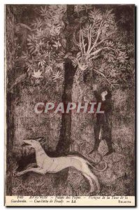 Old Postcard Avignon Popes' Palace Mural of the tower of the Wardrobe Fruit p...