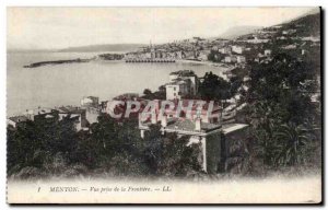 Old Postcard Menton View from the border